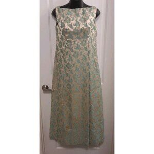 Vintage 50s Vogue Special Design Multi Colored Taffeta Evening Gown Prom READ